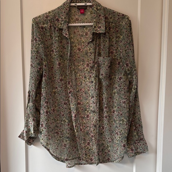 Vince Camuto Green Floral Blouse - Picture 2 of 4